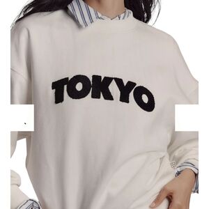 Anthropology Araminta James Tokyo Graphic Crew-Neck Sweatshirt Size Large NWT